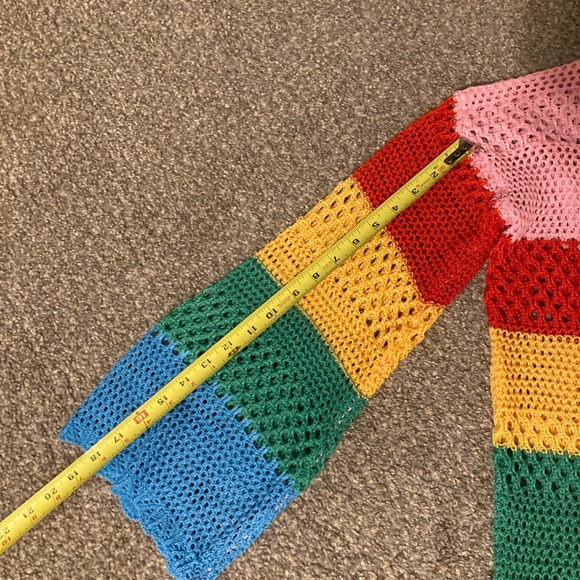 Show Me Your Mumu Paula Pullover – Bright Stripe Crochet | Flared Sleeves - Picture 5 of 9